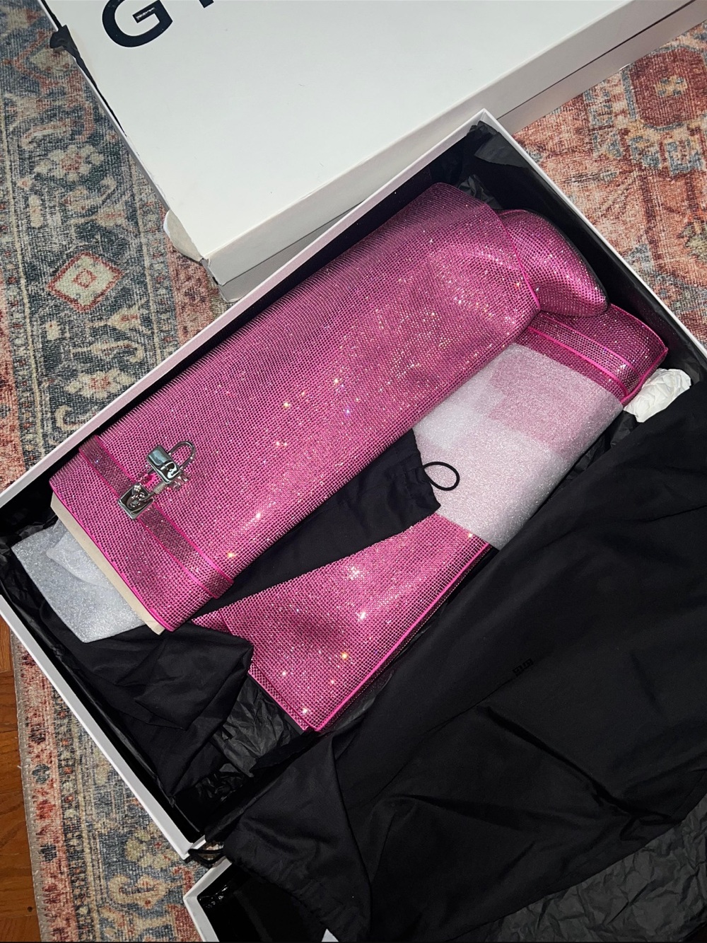 Givenchy Pink Crystal Embellished Heeled Boots